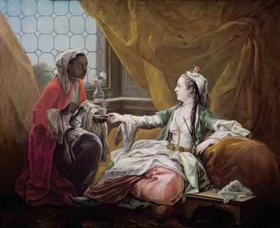 Sultana being offered coffee by a servant by Carle van Loo